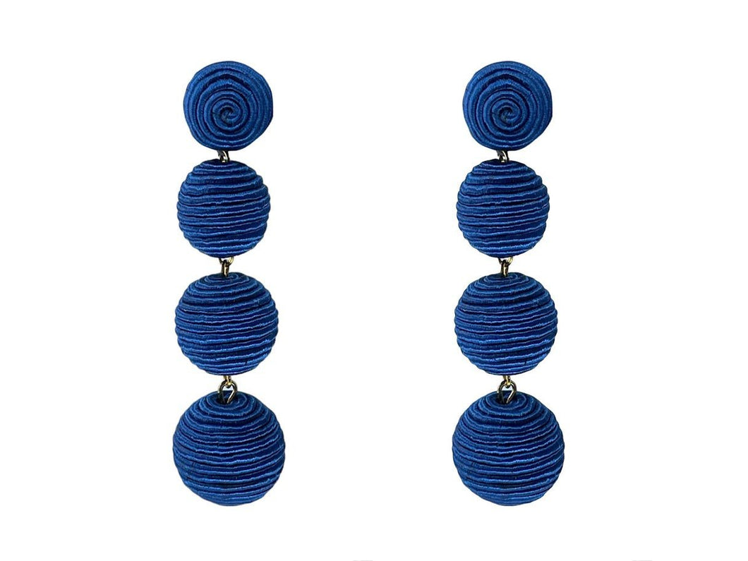Denim Blue Four-Drop Plein de Vie Earrings