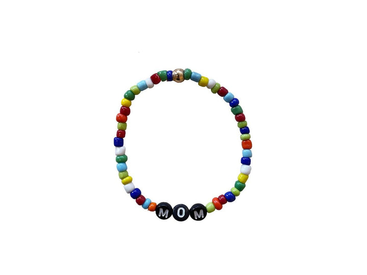 Rainbow Bracelet with Black Letters