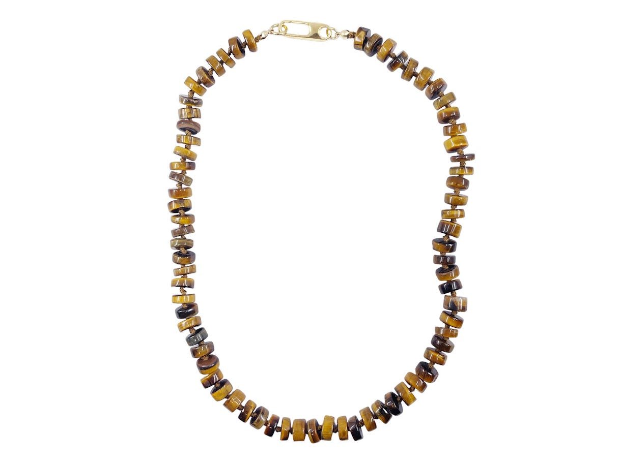 Tiger Eye Heishi Bead Necklace