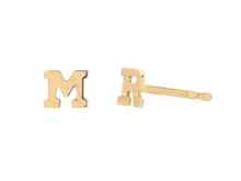 Load image into Gallery viewer, 14k Mini Gold Initials Earrings
