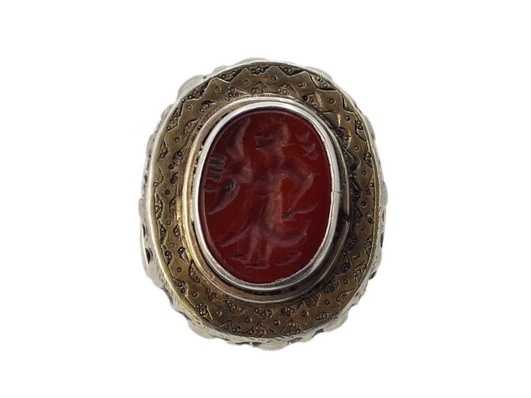 Vintage Carnelian Intaglio Ring