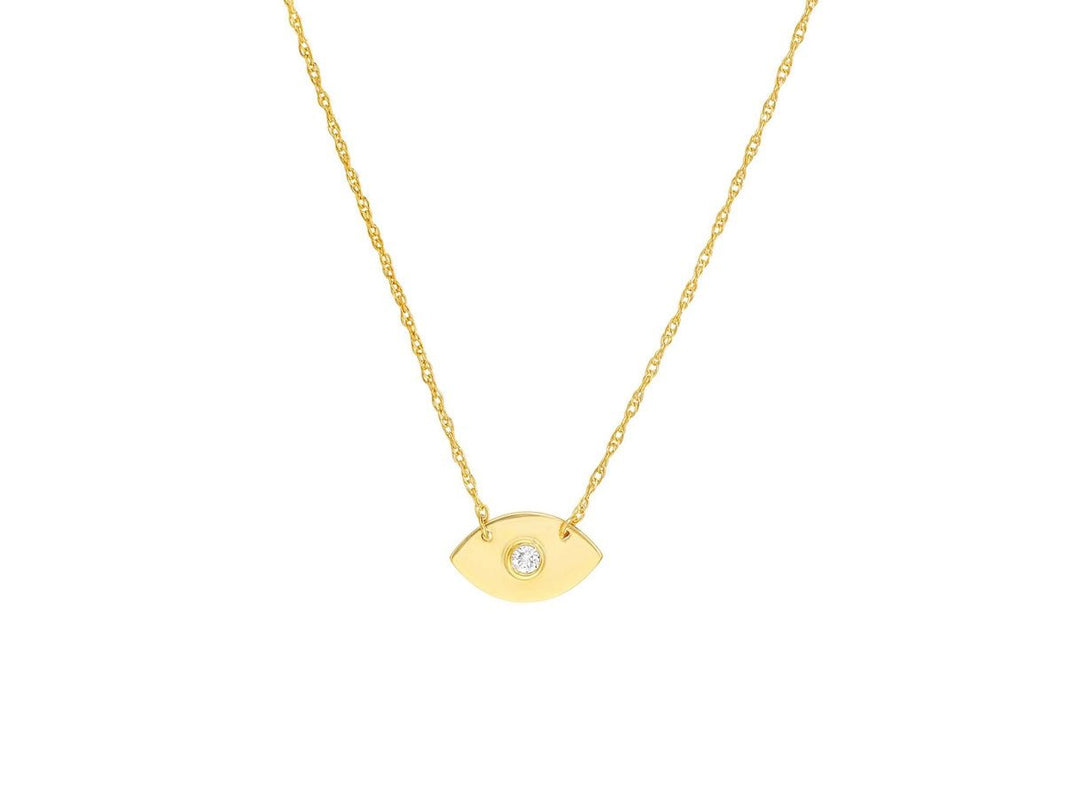 14k Diamond Evil Eye Necklace