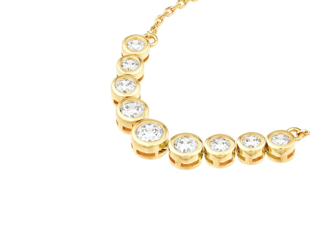 14k Graduated Bezel Set Diamond Necklace