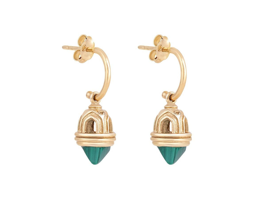 Malachite Temple Earrings