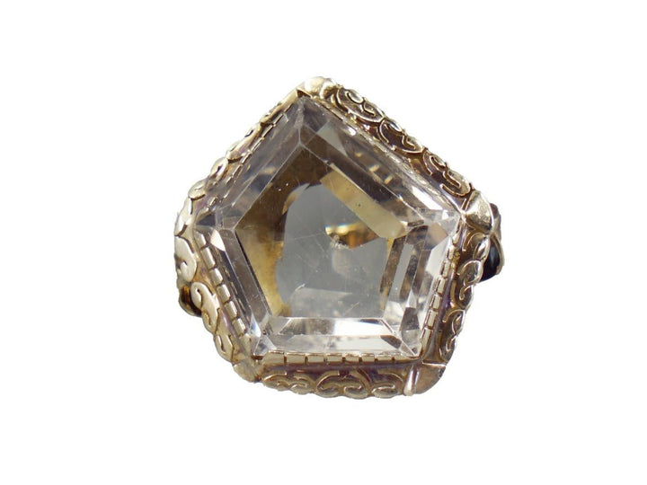 1940s 14k Smokey Quartz Statement Ring