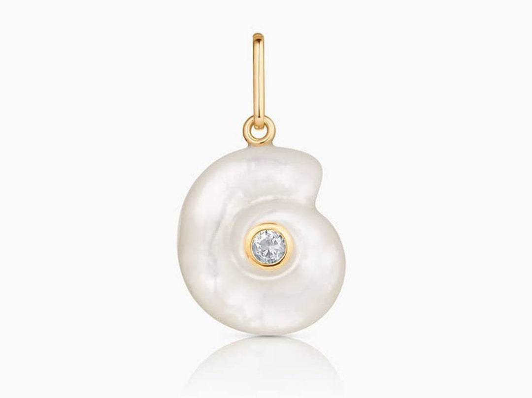 MOP Nautilus Shell Charm with CZ