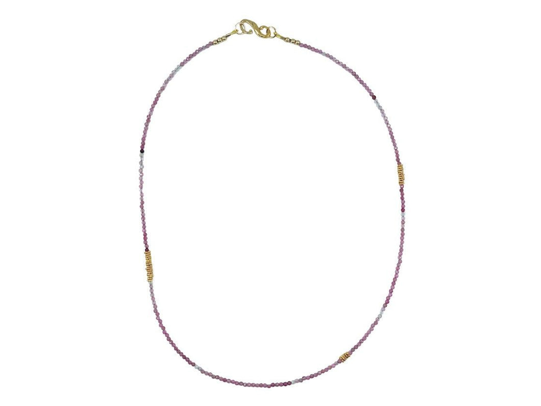 Shaded Pink Toumaline Strand Necklace