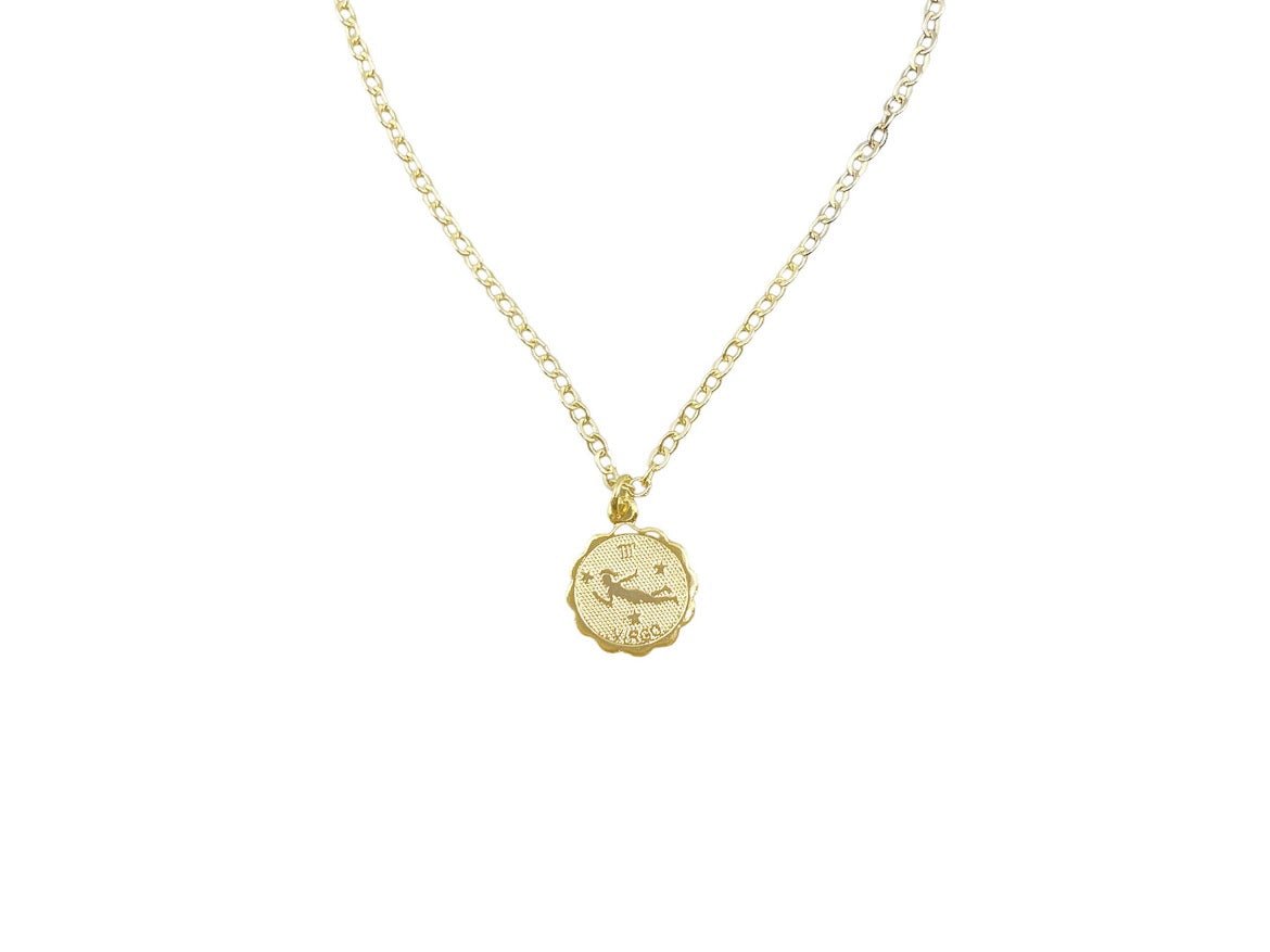 Gold Virgo Charm Necklace