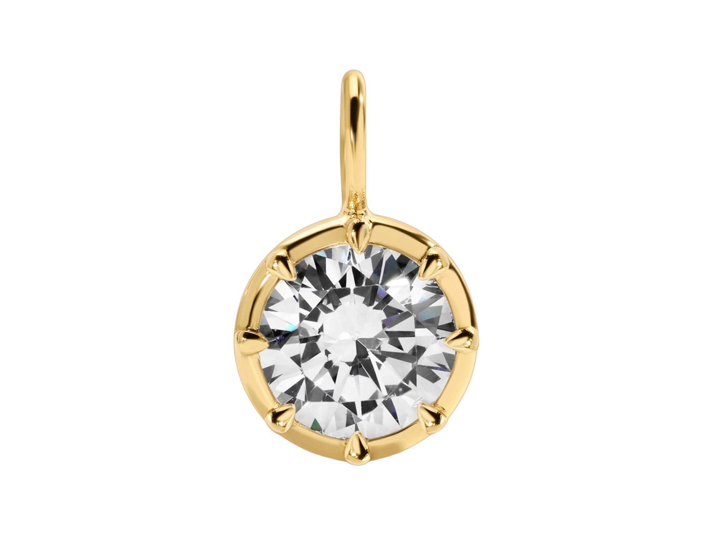 Gold Round CZ Charm