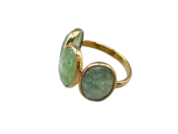 Green Kyanite 3-Stone Ring