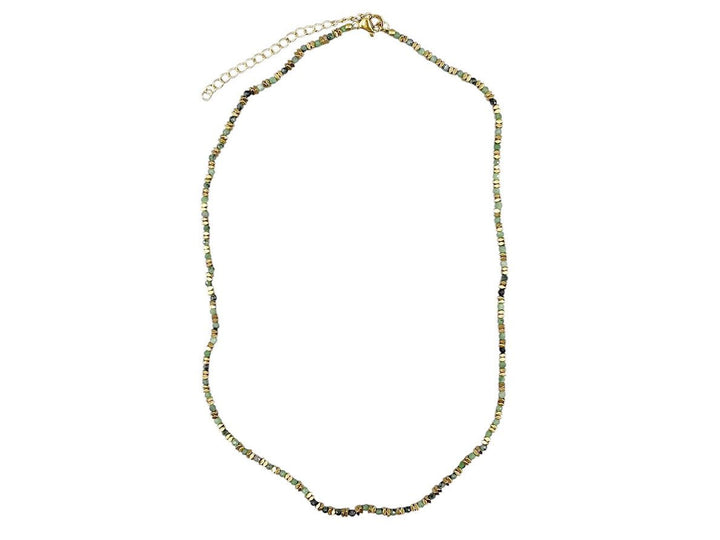 Gold and Zoisite Bead Necklace