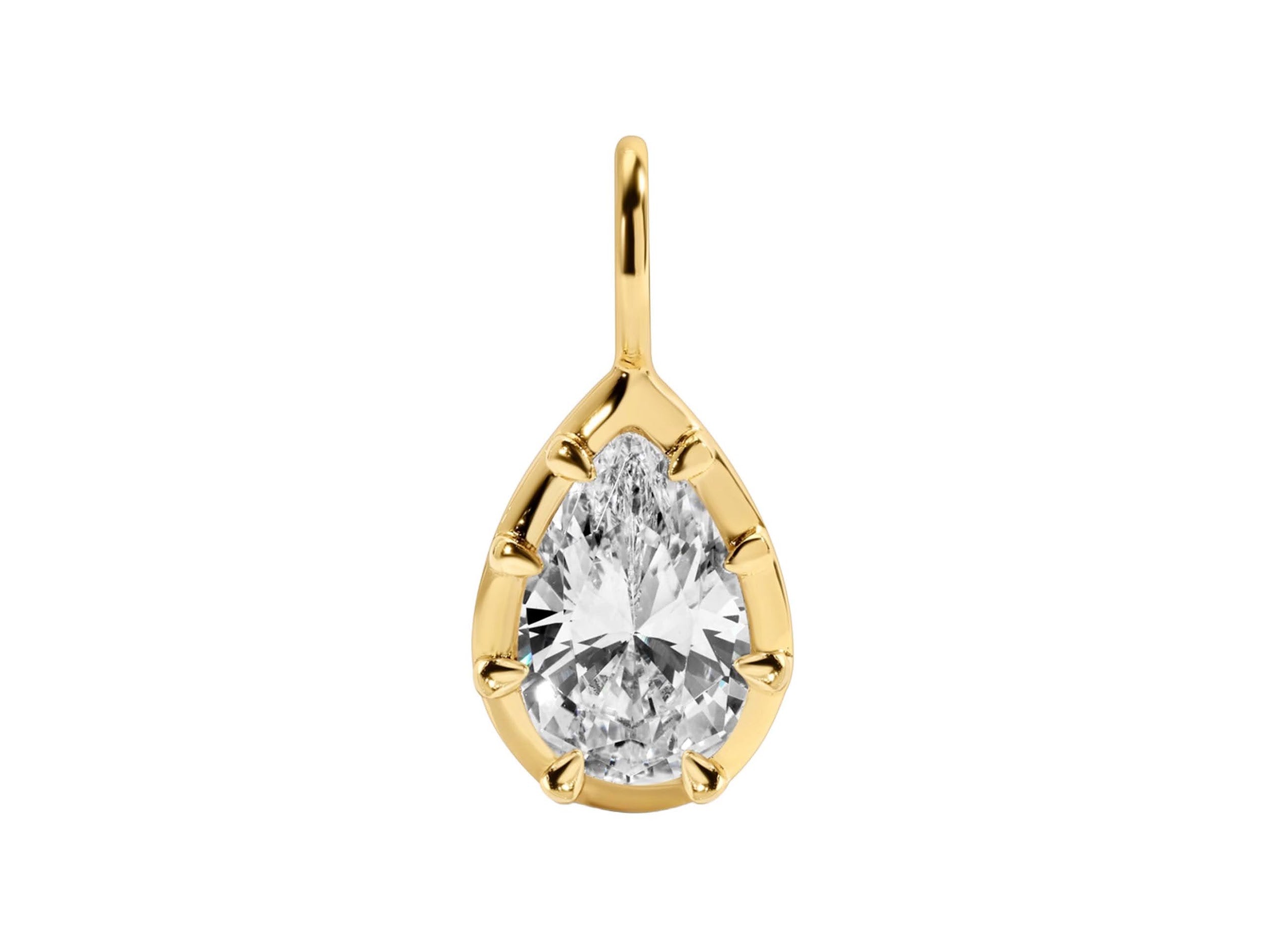 Gold Pear-Shaped CZ Charm