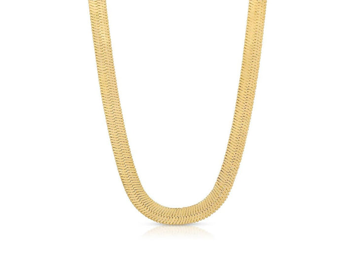 Gold Oversized Herringbone Chain Necklace