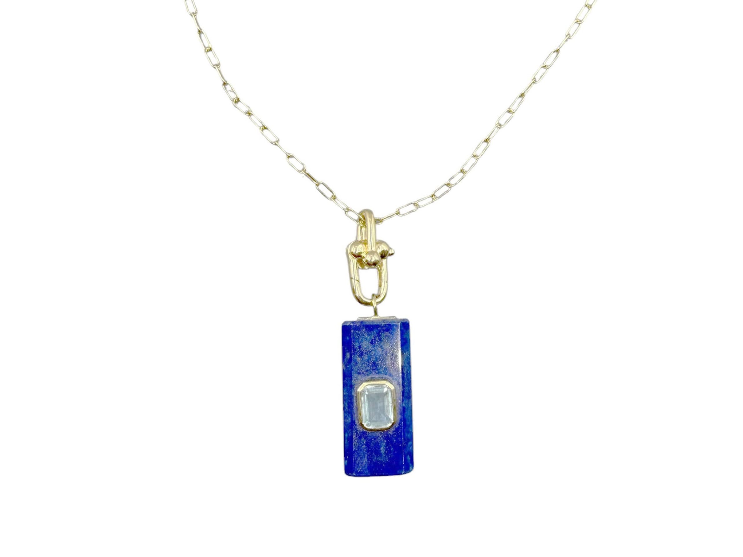 Lapis and Blue Topaz Pendant Necklace