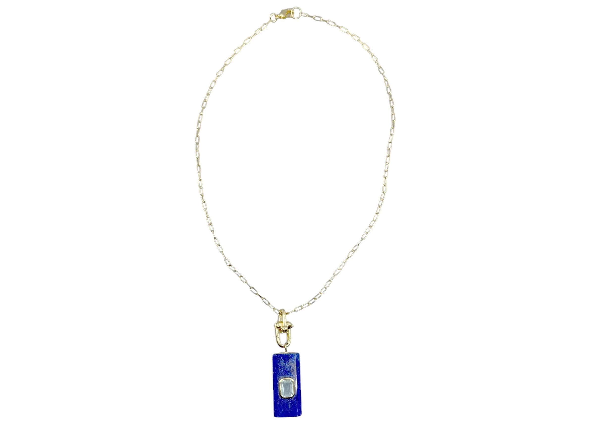 Lapis and Blue Topaz Pendant Necklace