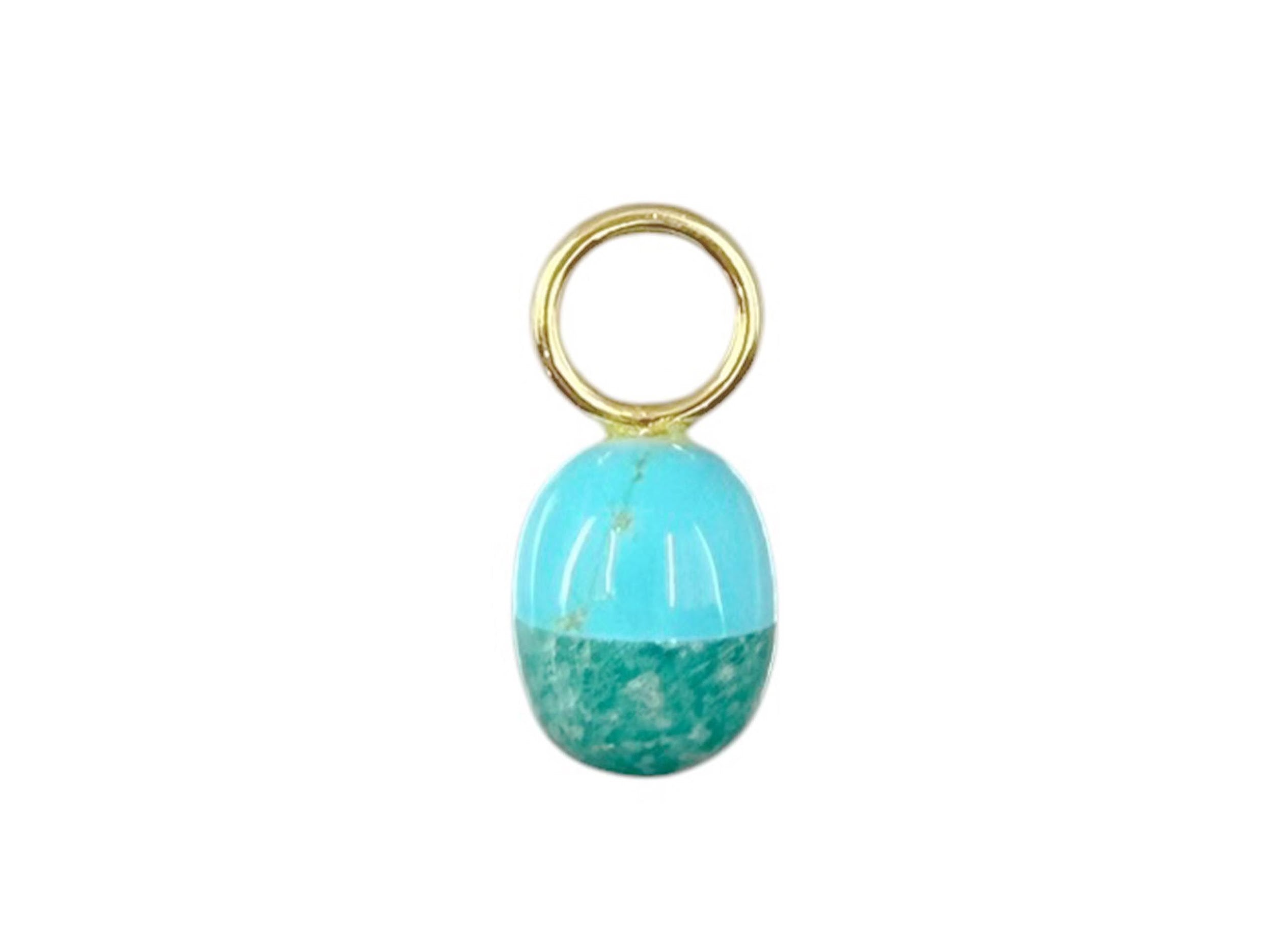 14k Amazonite and Turquoise Capsule Charm