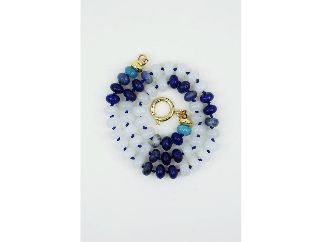 Eden Roc Strand Necklace of Quartz, Lapis, Sodalite, and Howlite