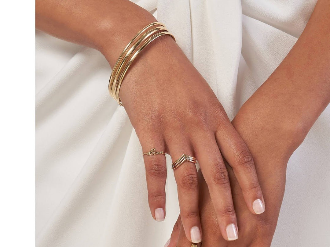 14k Slip-On Tube Bangle