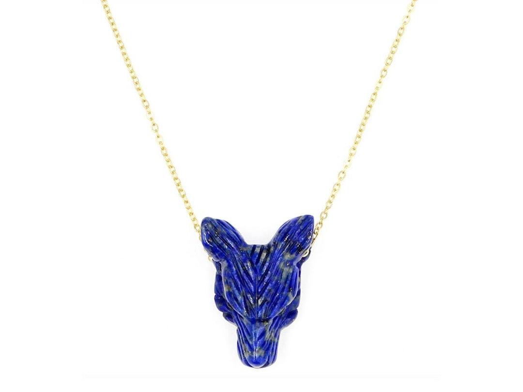 Lapis Wolf Necklace