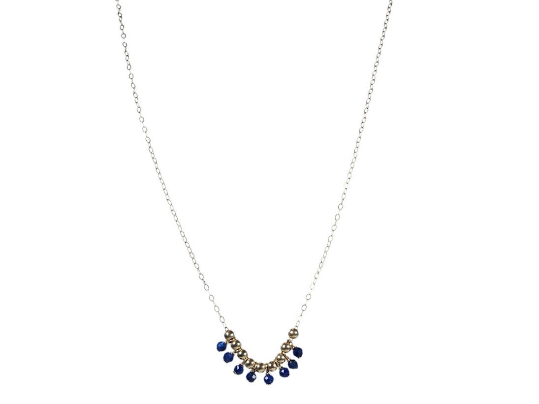 Delicate Lapis Fringe Necklace