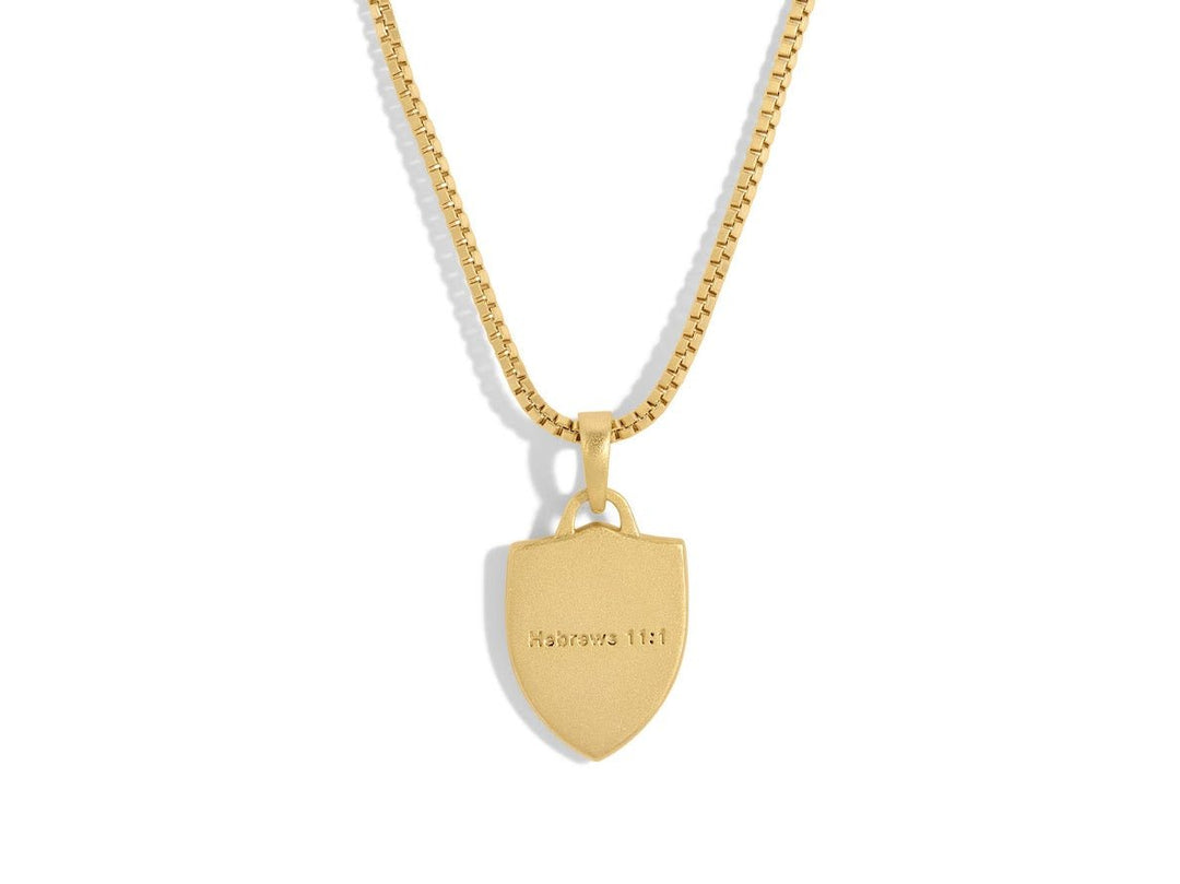 Faith Shield Necklace with CZs