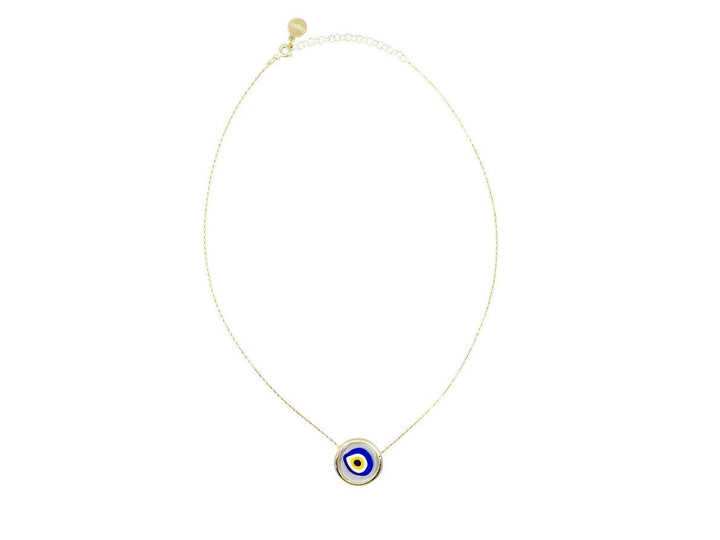Clear Handpainted Evil Eye Necklace