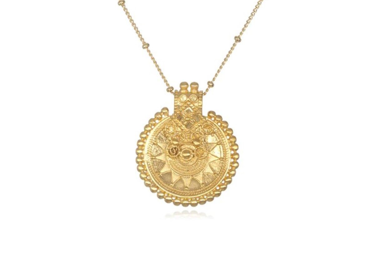 Gold Mandala Necklace.