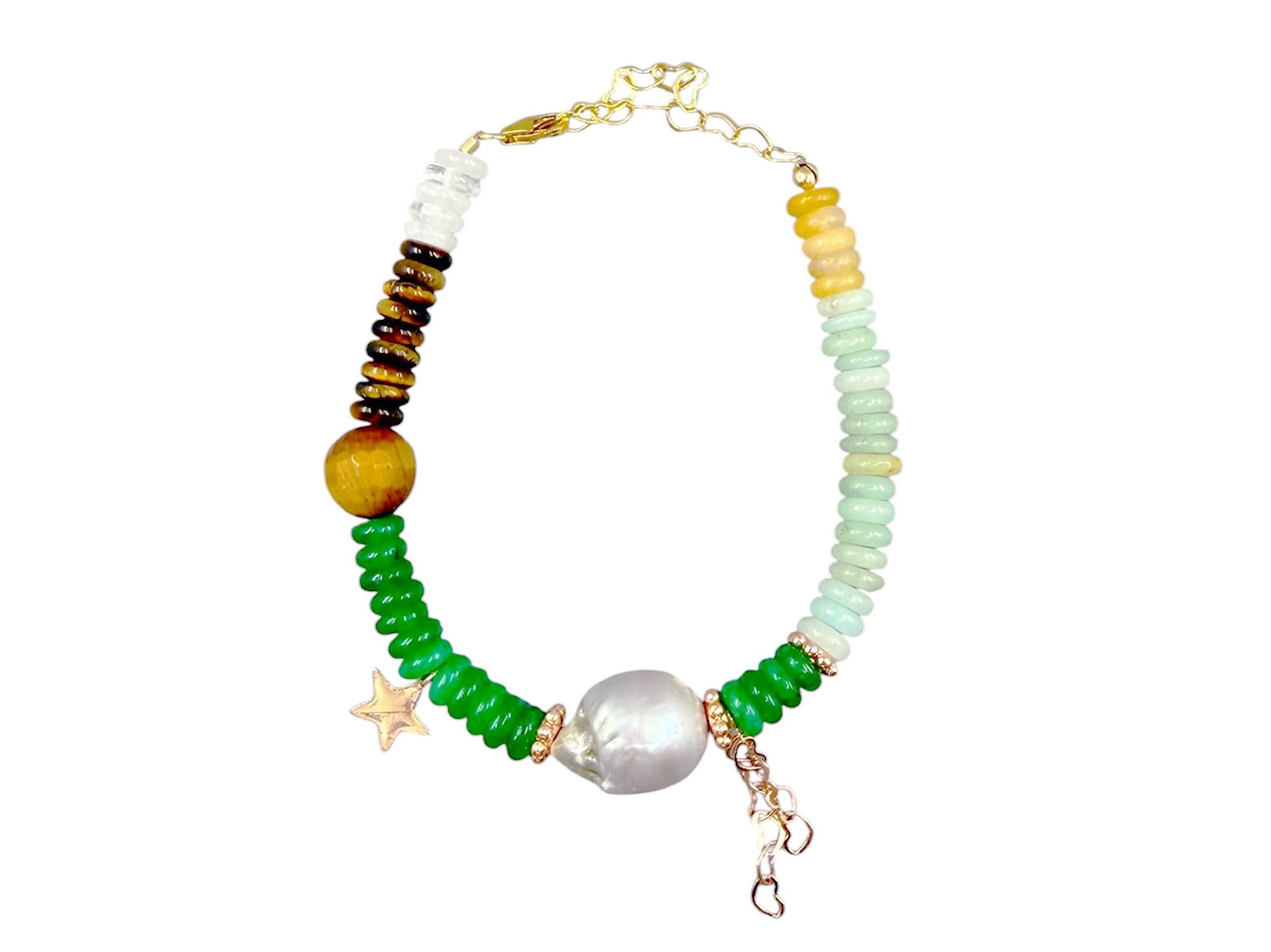 Multiple Gemstone and Pearl Bracelet