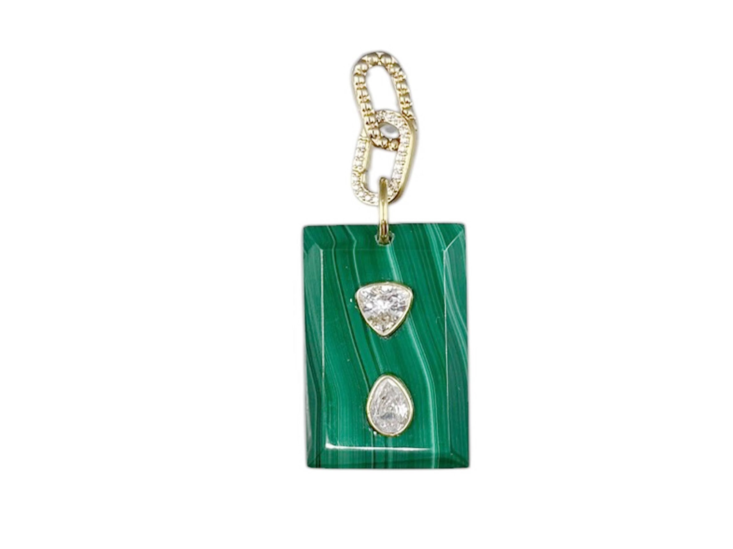 Malachite Gate Charm with Zircon