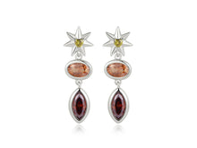 Load image into Gallery viewer, Silver Starry Stones Drop Earrings
