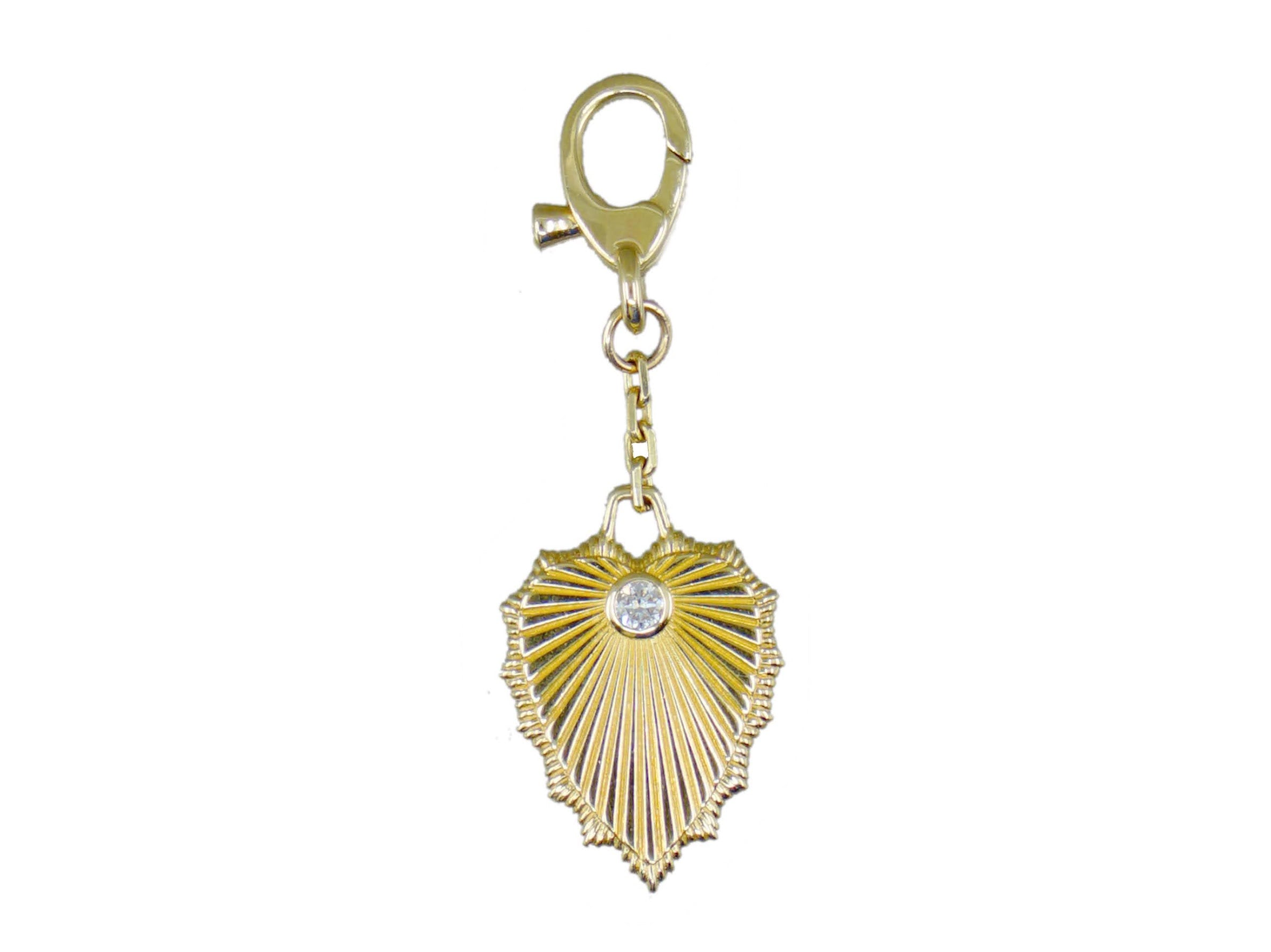 14k Fluted Drop Heart Pendant