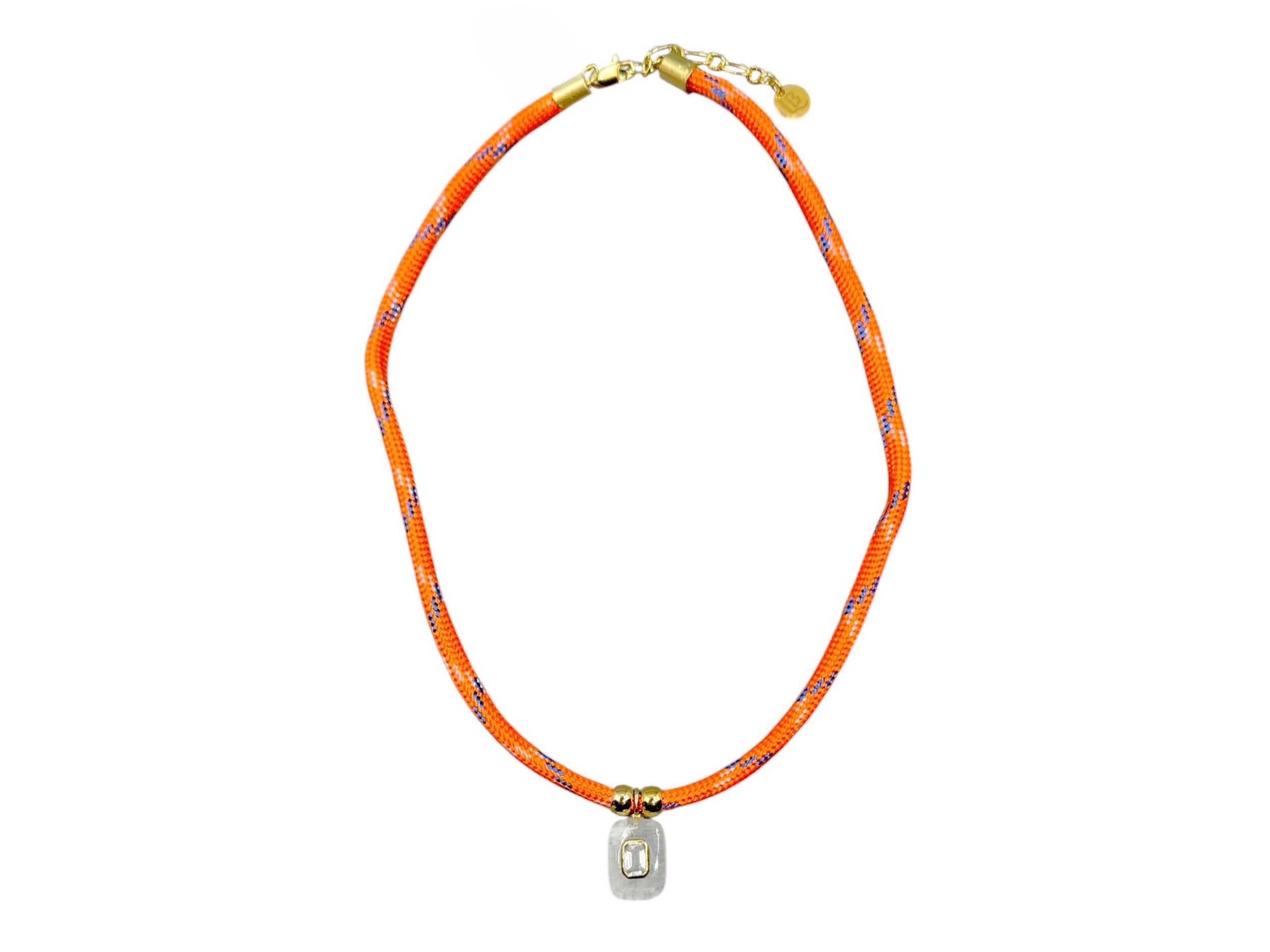 Moonstone and White Topaz on Paracord Necklace
