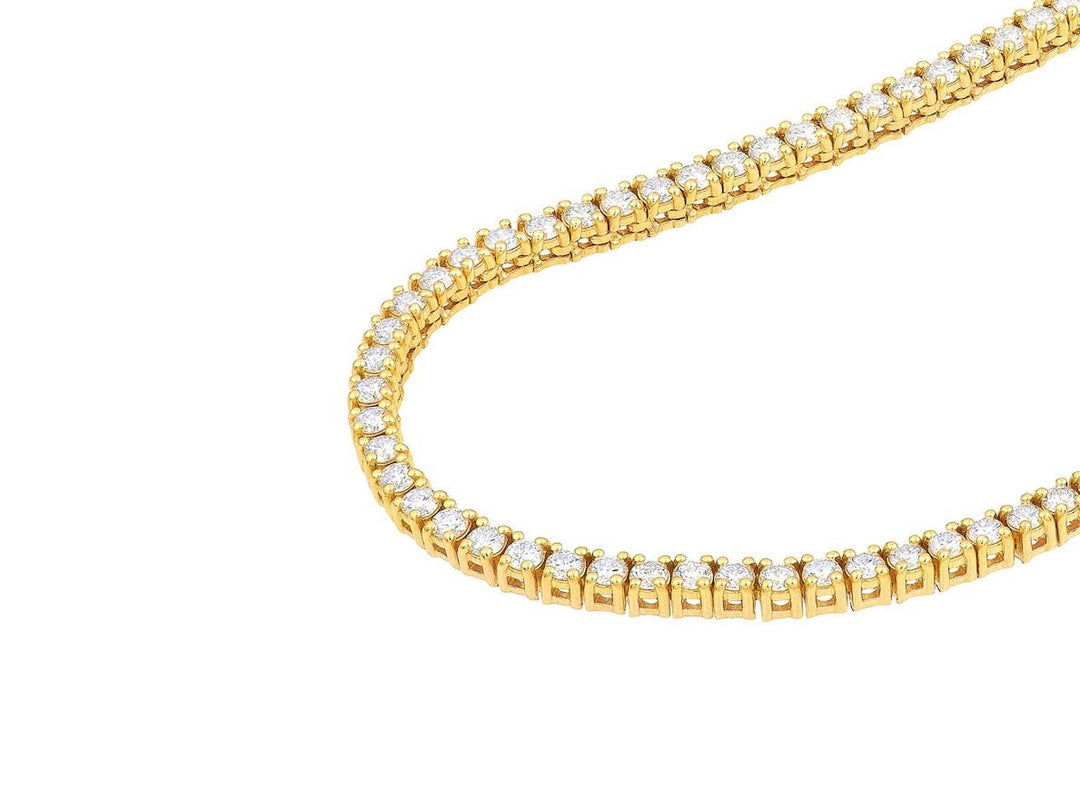 14k Half Diamond Tennis Necklace