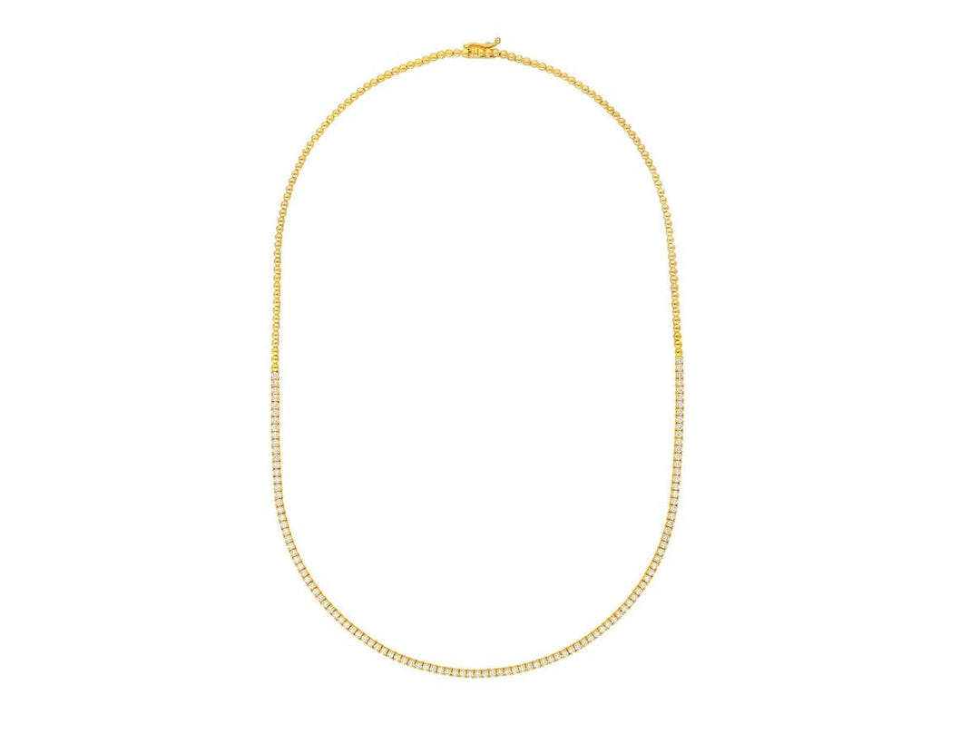 14k Half Diamond Tennis Necklace