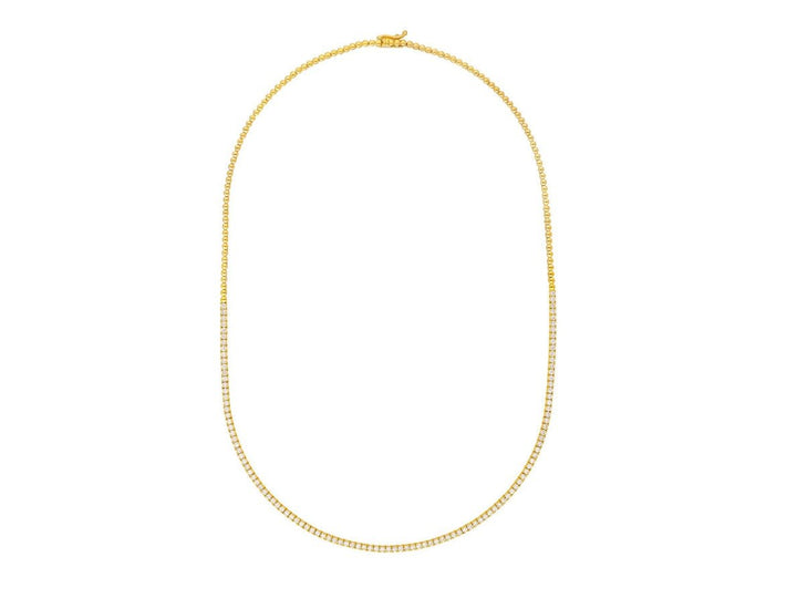 14k Half Diamond Tennis Necklace