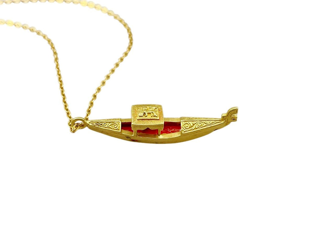 18k Victorian Boat Charm Necklace