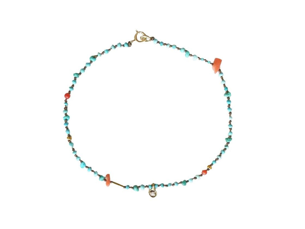 Turquoise Confetti Bracelet with Diamond