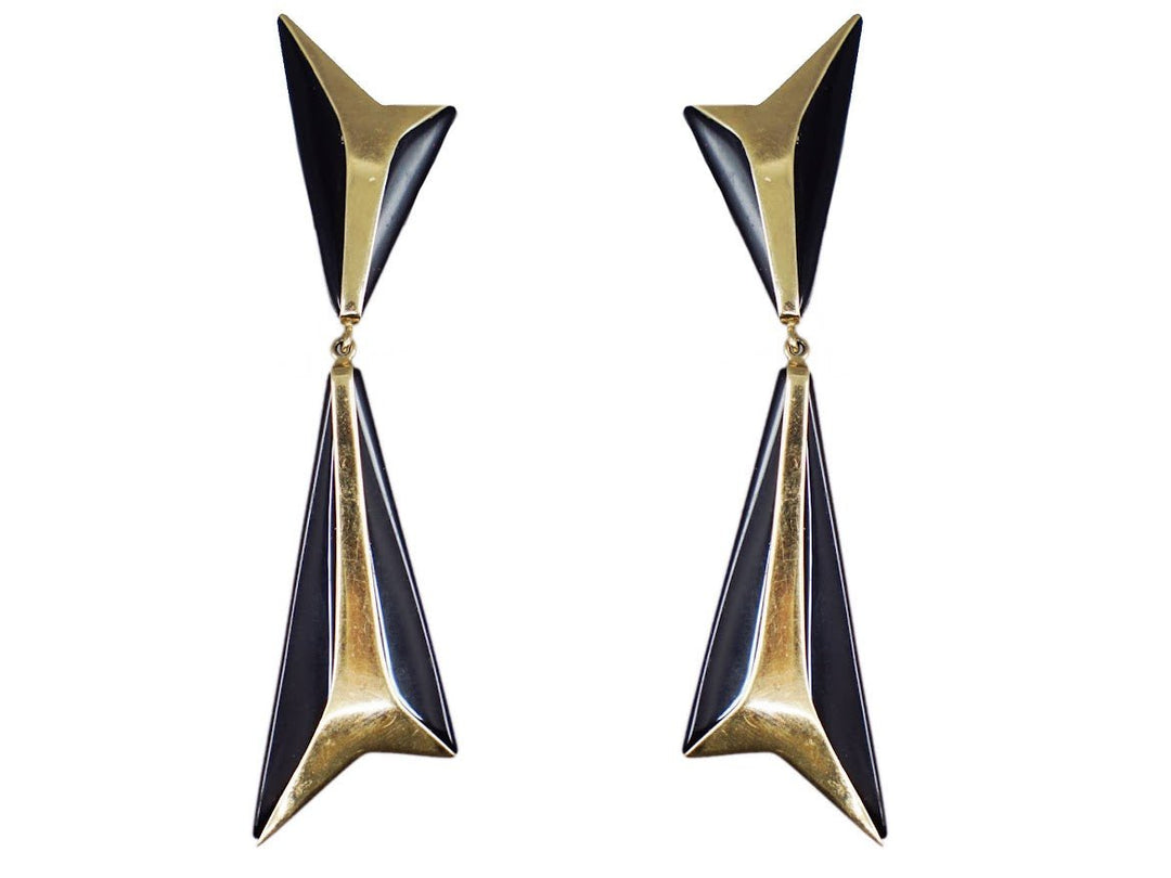 14k Onyx Drop Earrings