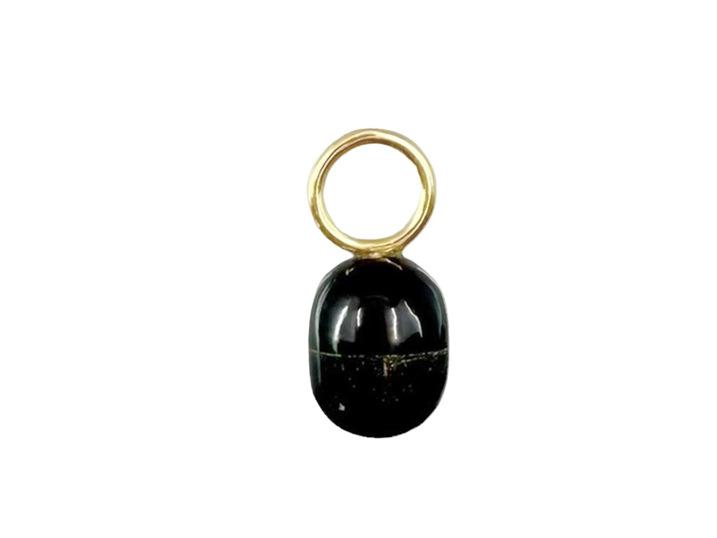 14k Obsidian and Onyx Capsule Charm