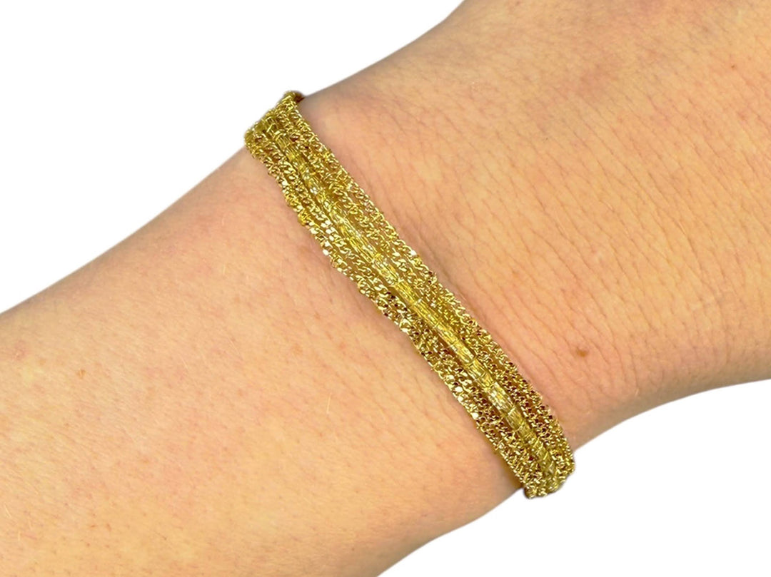 Gold Striped Chain Bracelet