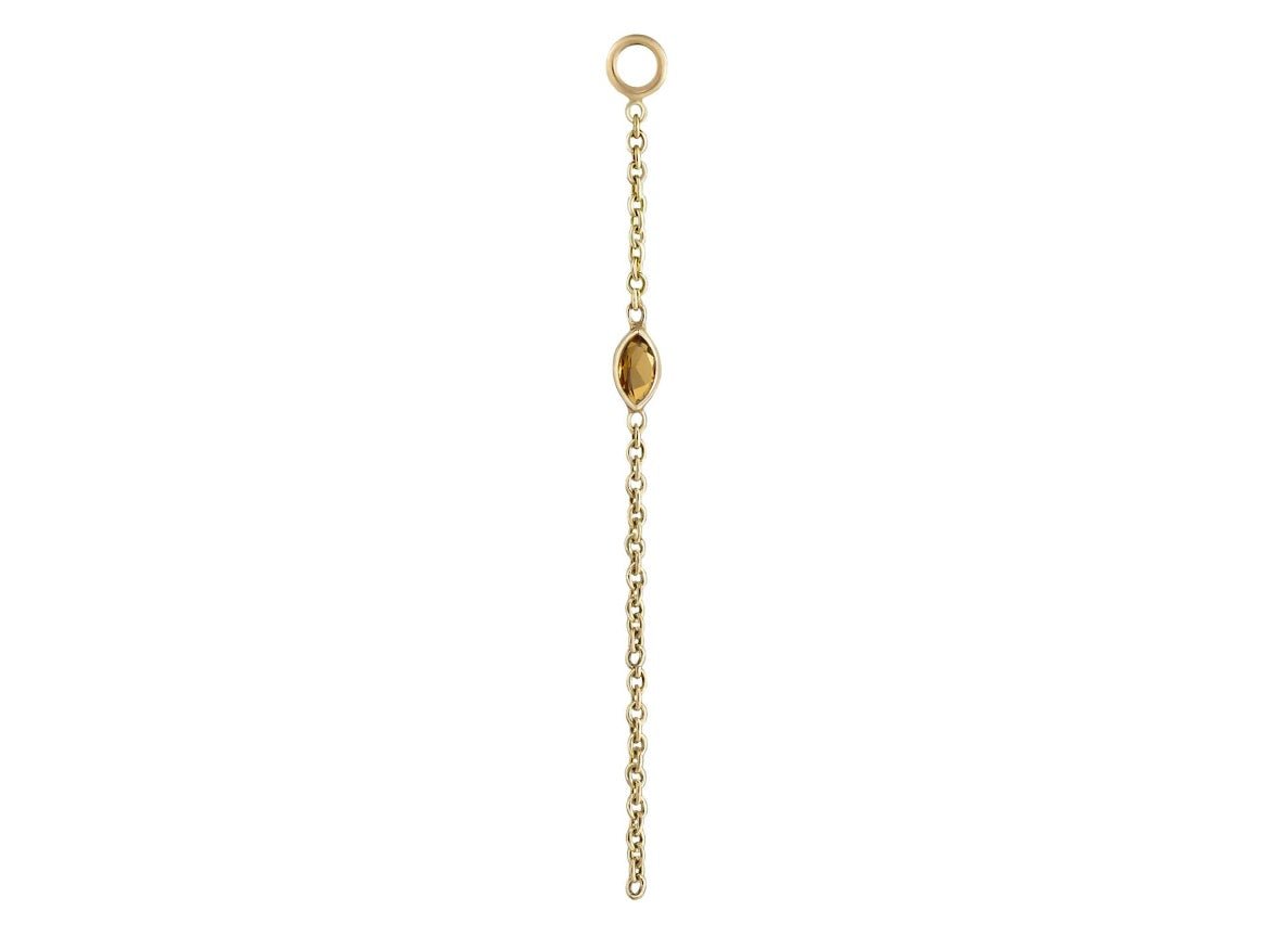 9k Marquis Citrine Chain Drop Charm