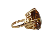 Load image into Gallery viewer, 1940s 14k Pink Gold Heart-Shaped Citrine Ring

