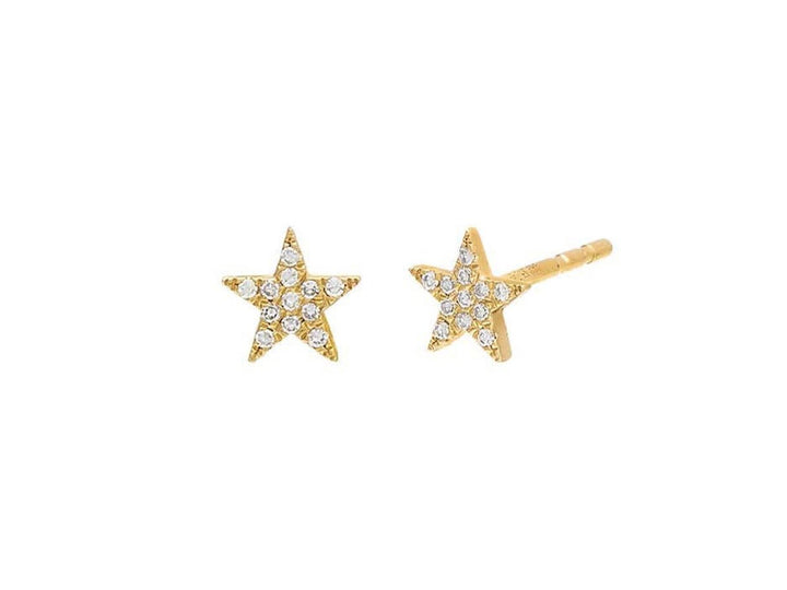 14k Diamond Star Stud Earrings