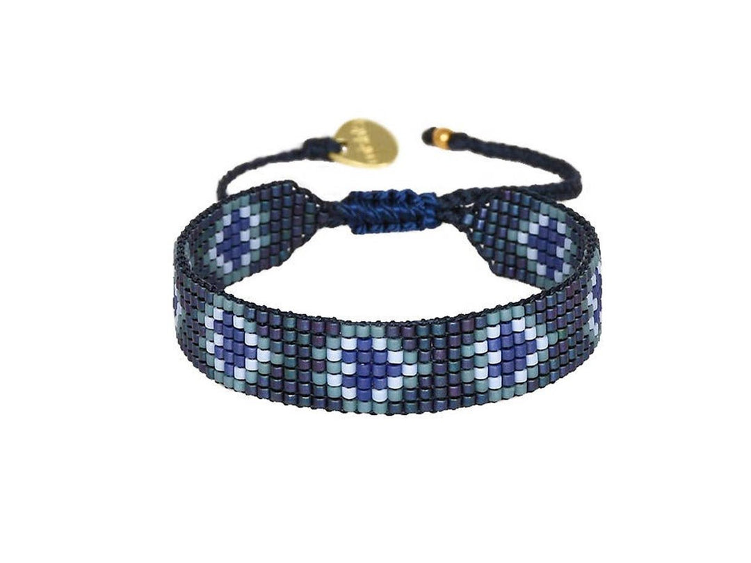 Blue Beaded Heart Bracelet