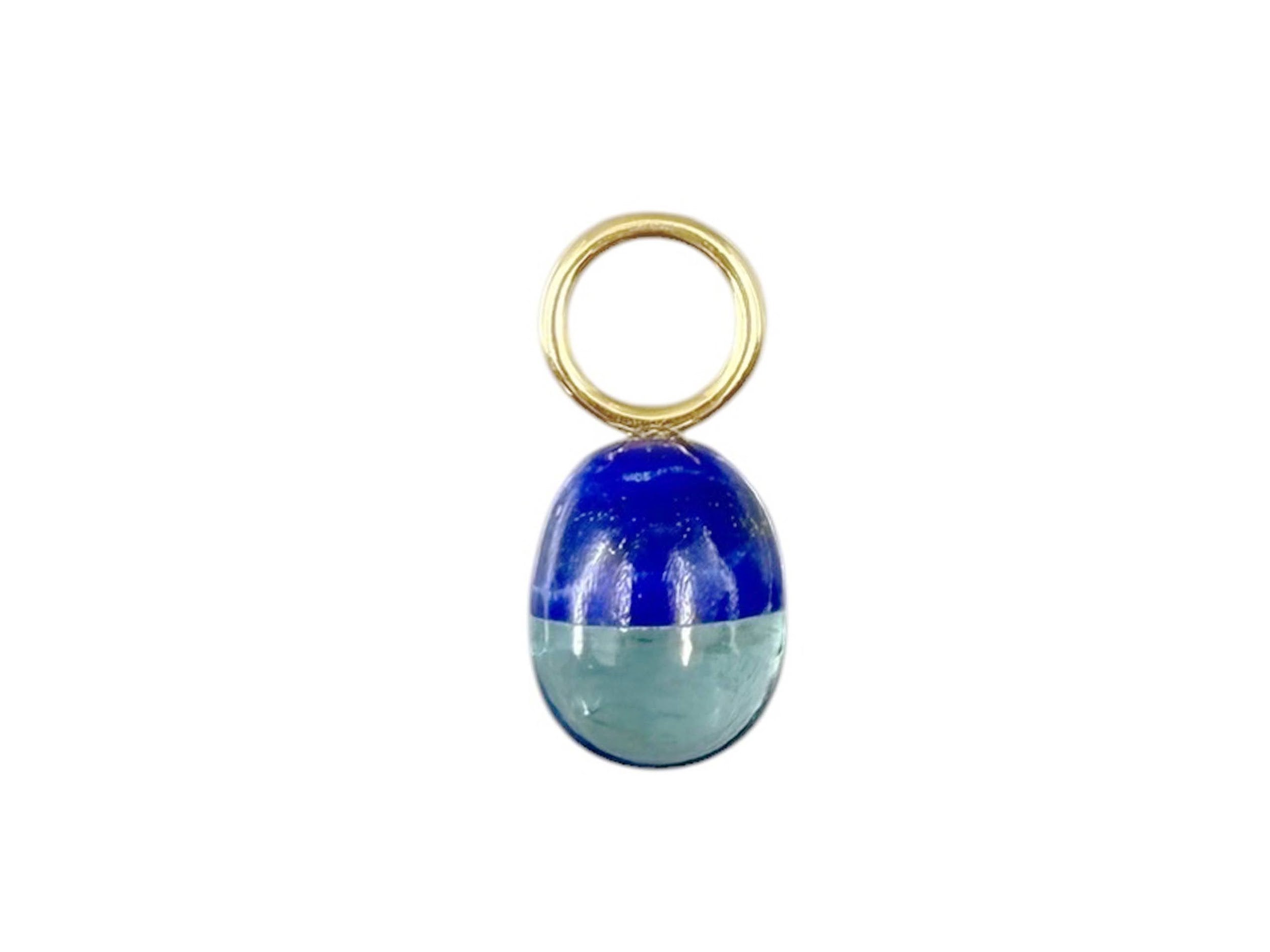 14k Lapis and Topaz Capsule Charm