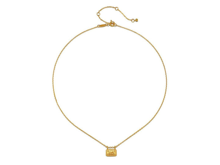 Gold Lotus Plate Necklace