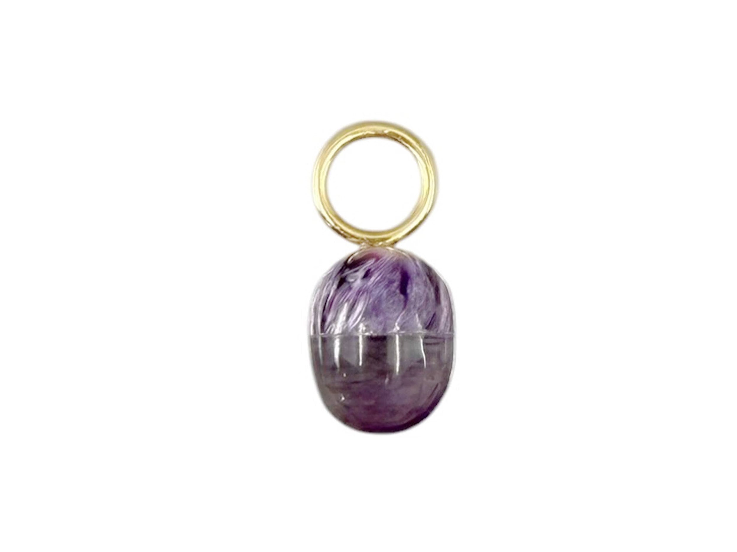 14k Amethyst and Charoite Capsule Charm