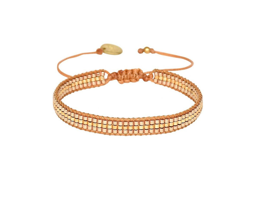Gold Beaded Adjustable Bracelet