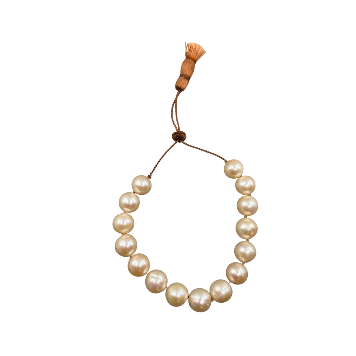 Freshwater Pearl Bracelet on Brown Silk