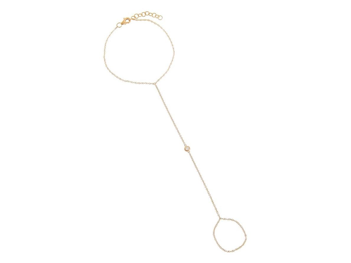 14k Diamond Bezel Hand Chain